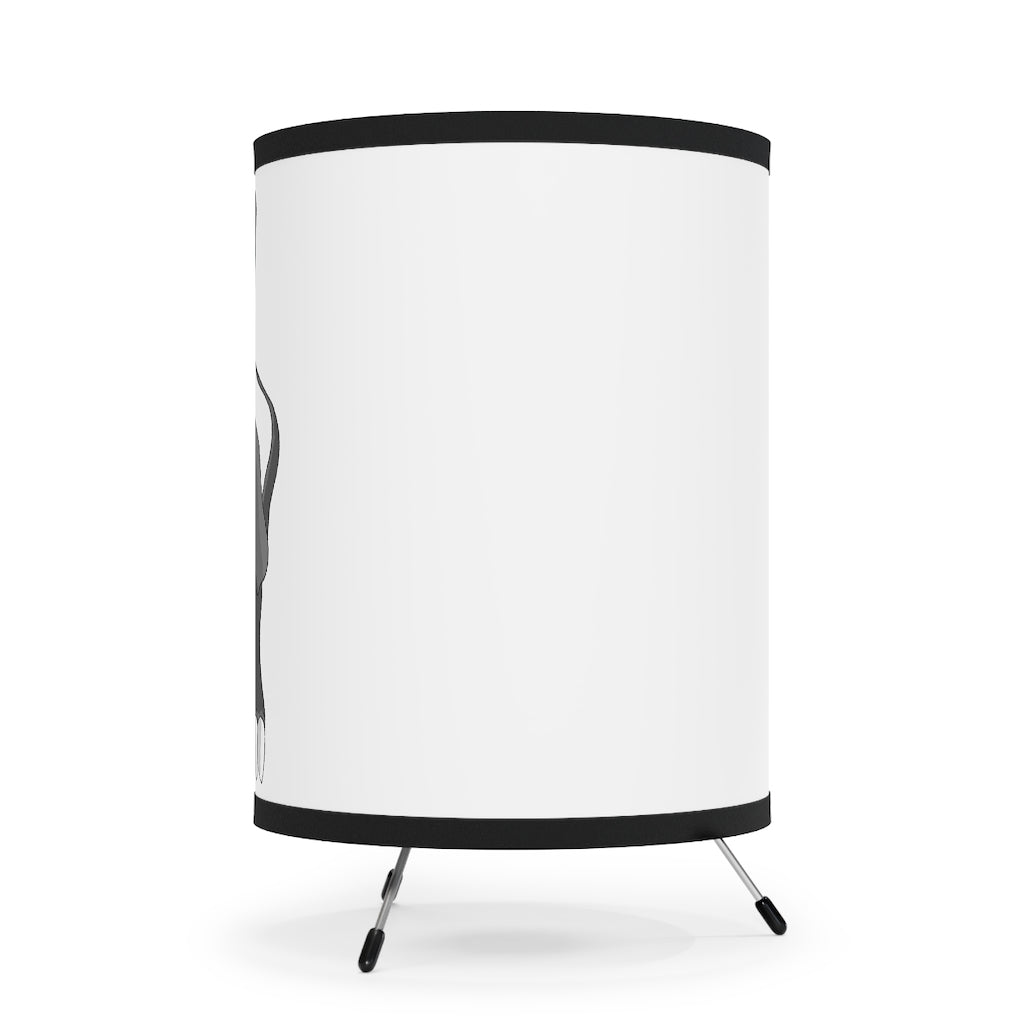 Psycore Tripod Lamp showcasing a galvanized steel base and a high-resolution printed shade, perfect for home decor.