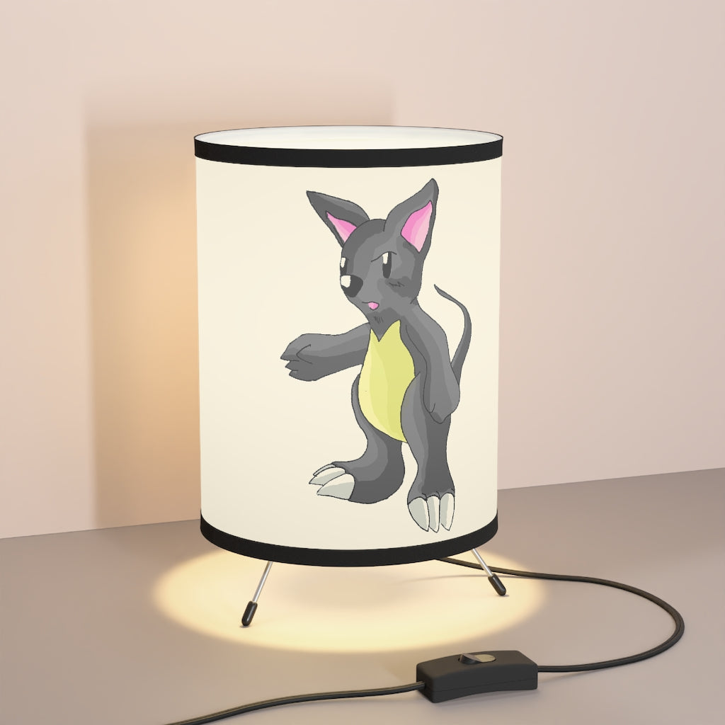 Psycore Tripod Lamp showcasing a galvanized steel base and a high-resolution printed shade, perfect for home decor.