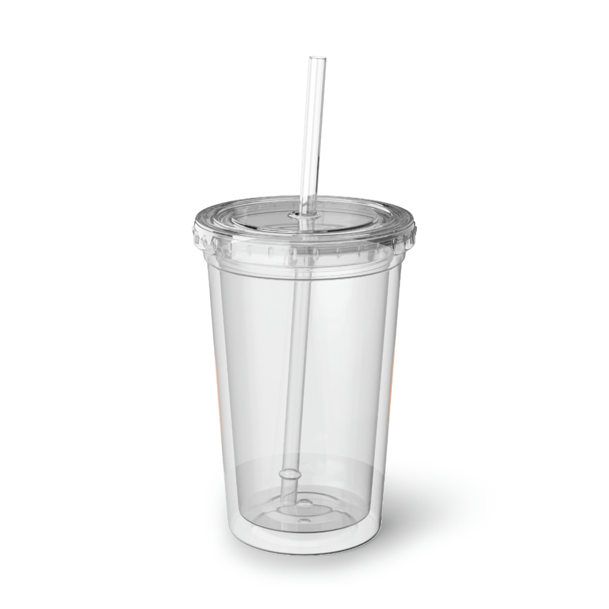 Pumpkin Suave Acrylic Cup with vibrant design, double-wall insulation, and included straw and lid.