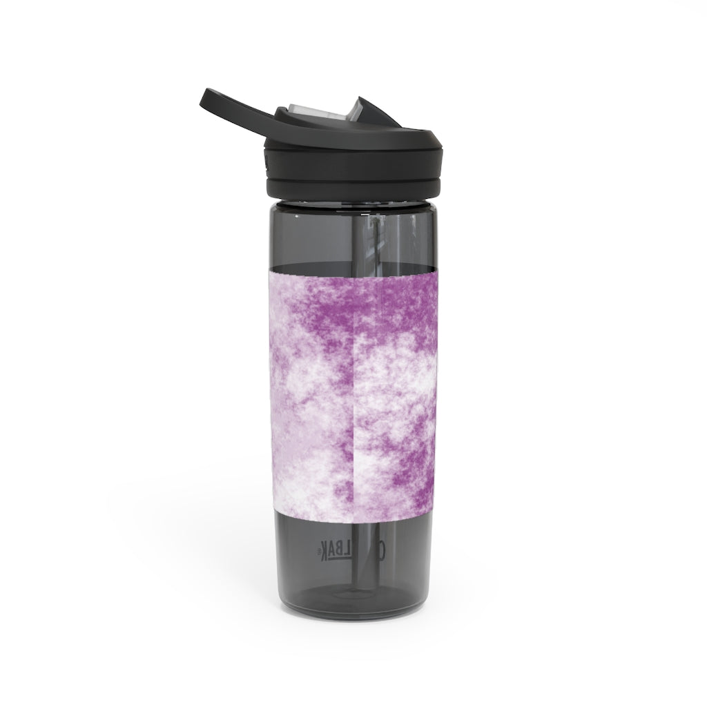 Purple Clouds CamelBak Eddy® Water Bottle in 20oz and 25oz sizes, showcasing its stylish design and durable features.