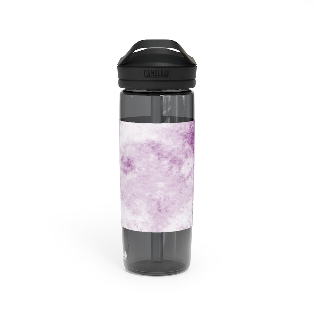 Purple Clouds CamelBak Eddy® Water Bottle in 20oz and 25oz sizes, showcasing its stylish design and durable features.