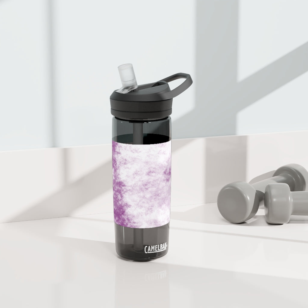 Purple Clouds CamelBak Eddy® Water Bottle in 20oz and 25oz sizes, showcasing its stylish design and durable features.