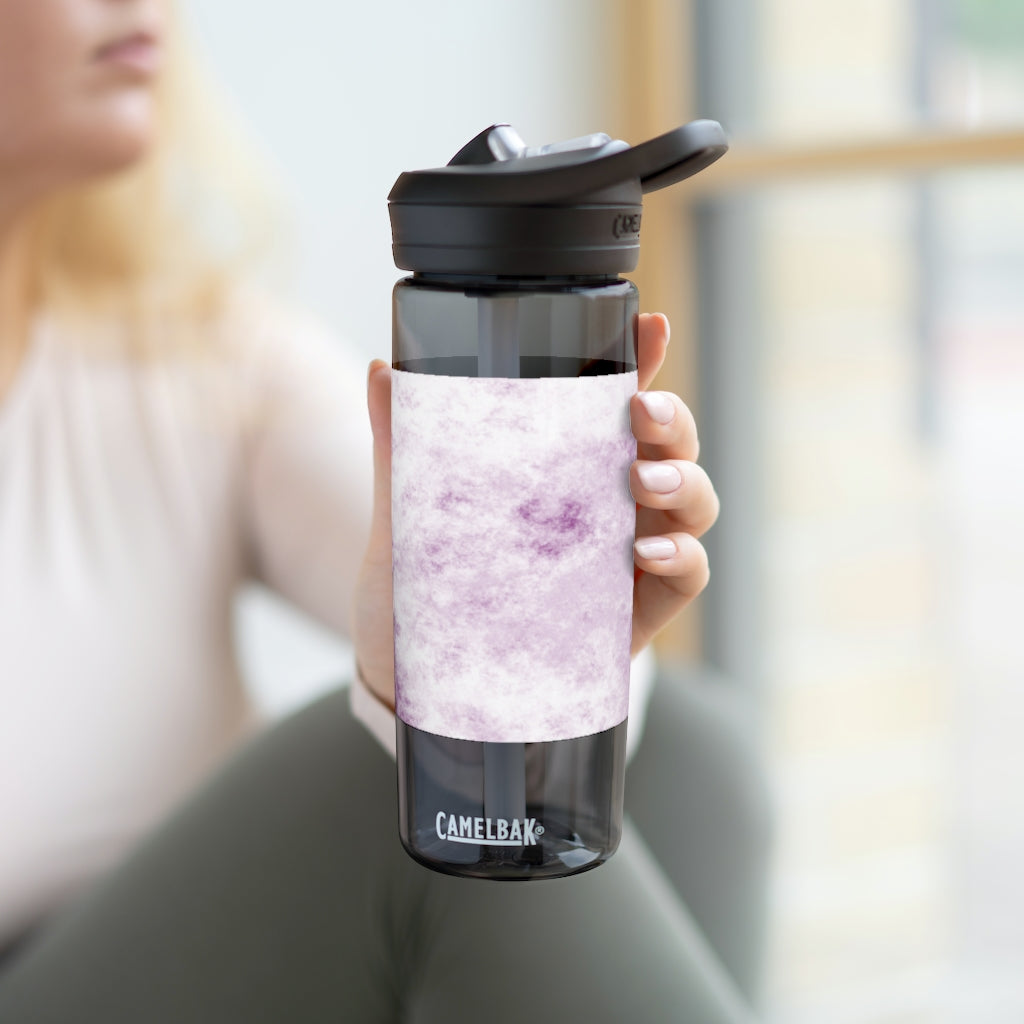 Purple Clouds CamelBak Eddy® Water Bottle in 20oz and 25oz sizes, showcasing its stylish design and durable features.