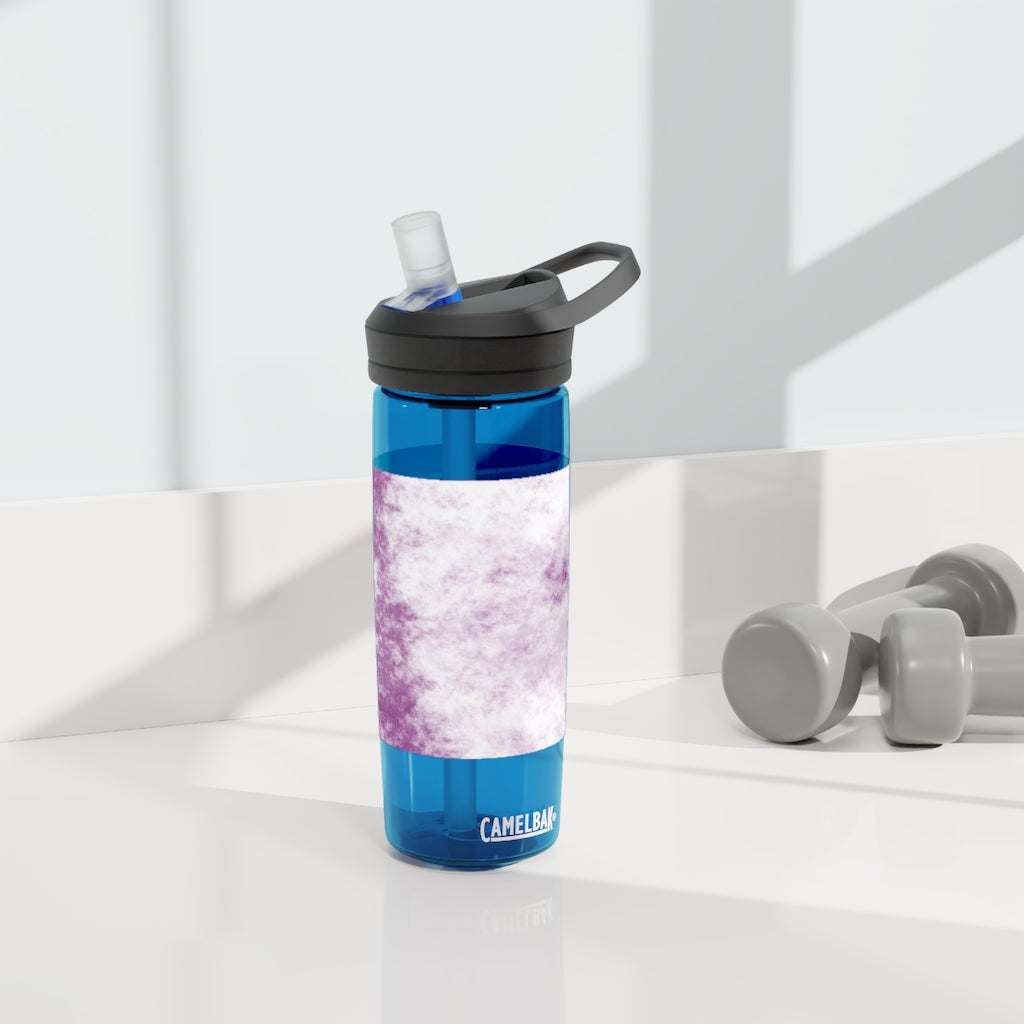 Purple Clouds CamelBak Eddy® Water Bottle in 20oz and 25oz sizes, showcasing its stylish design and durable features.
