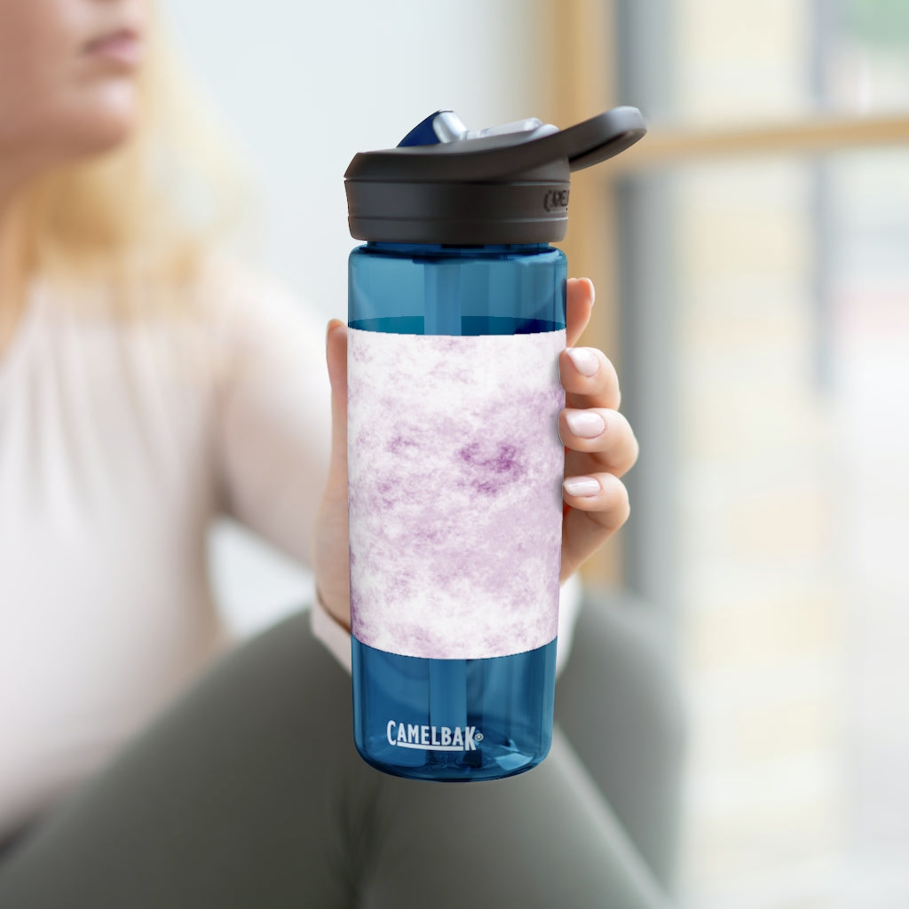 Purple Clouds CamelBak Eddy® Water Bottle in 20oz and 25oz sizes, showcasing its stylish design and durable features.