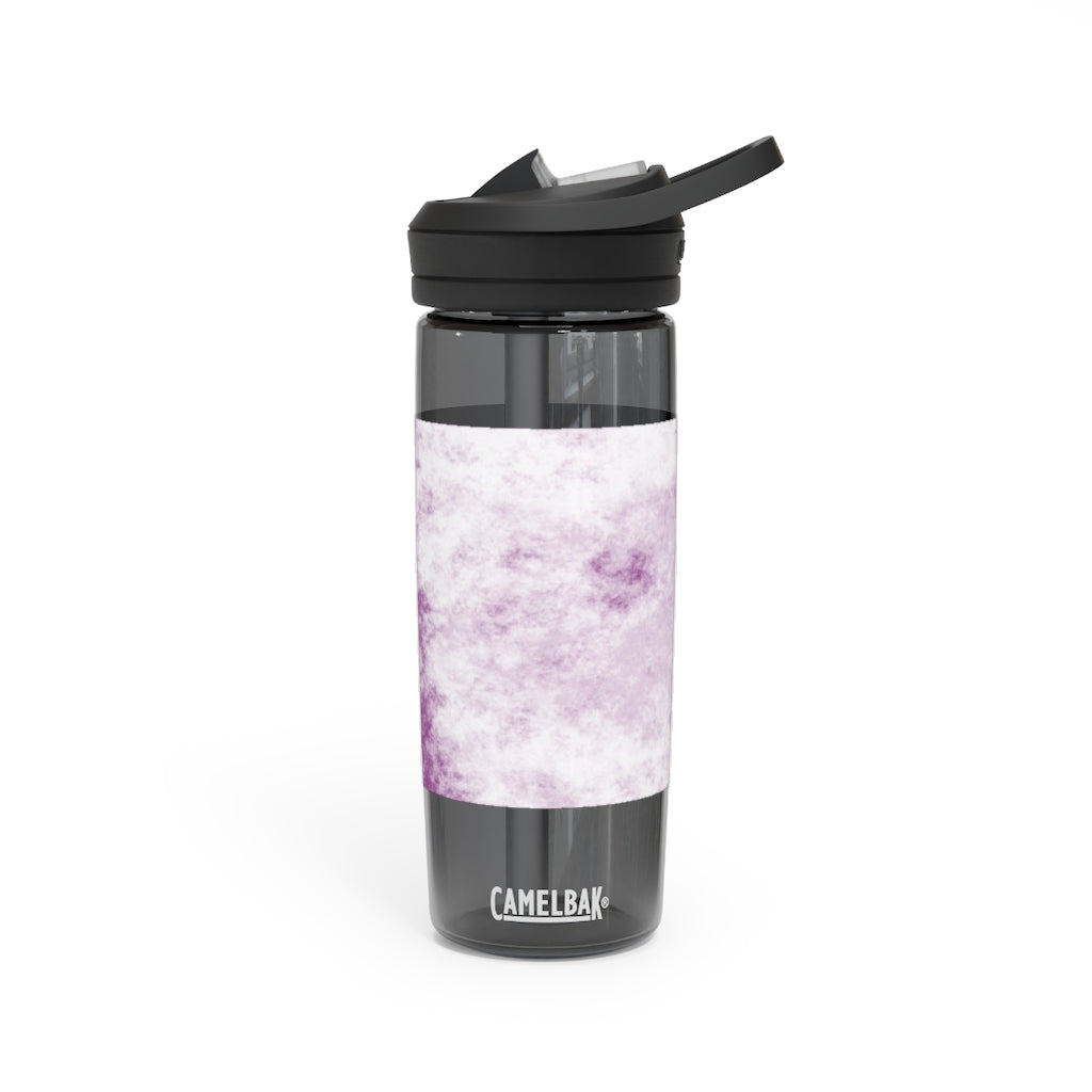 Purple Clouds CamelBak Eddy® Water Bottle in 20oz and 25oz sizes, showcasing its stylish design and durable features.