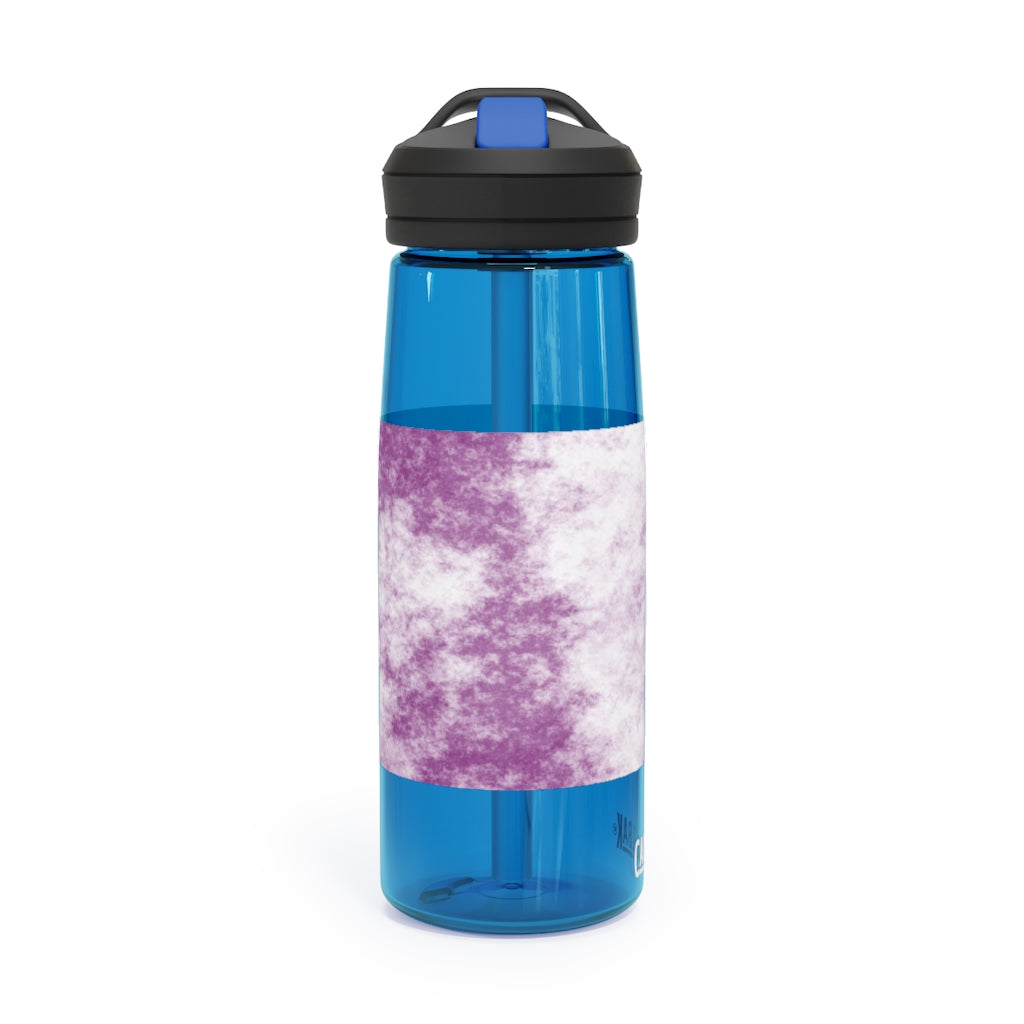 Purple Clouds CamelBak Eddy® Water Bottle in 20oz and 25oz sizes, showcasing its stylish design and durable features.