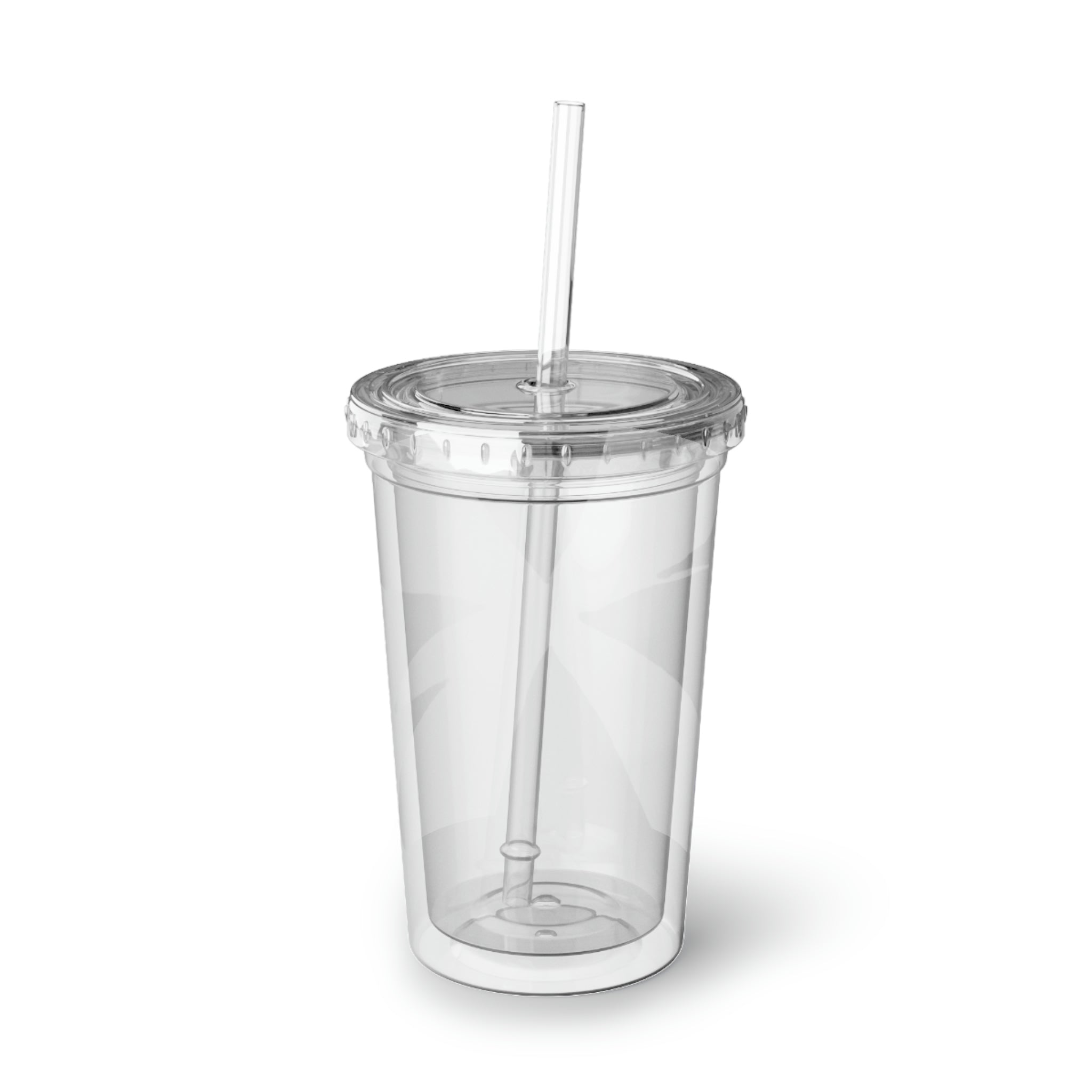 Purple Flower Suave Acrylic Cup with stainless steel body and black plastic cap, featuring a vibrant floral design.