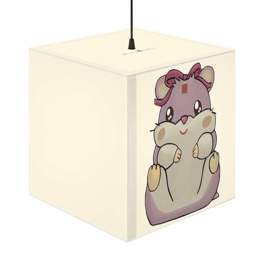 Purple Hamster Light Cube Lamp showcasing its unique cube design and vibrant color, perfect for indoor decoration.
