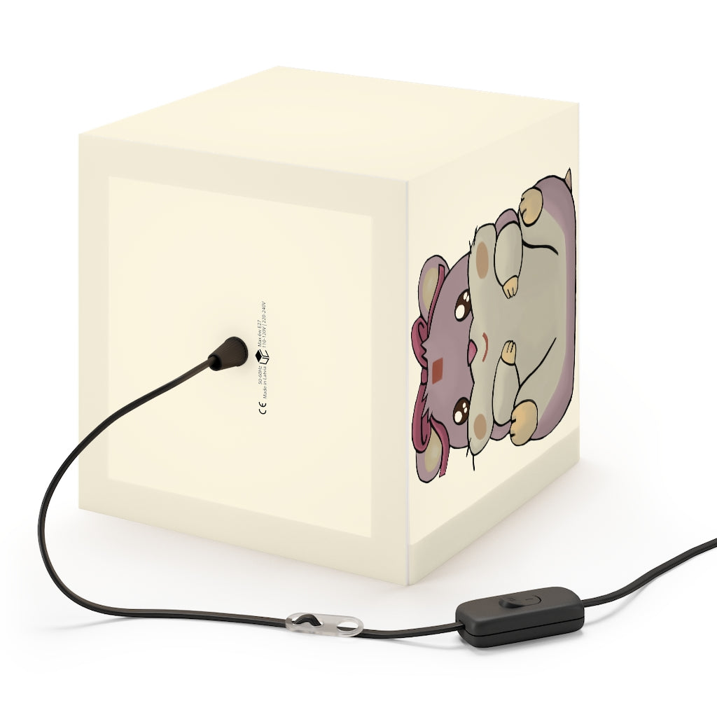 Purple Hamster Light Cube Lamp showcasing its unique cube design and vibrant color, perfect for indoor decoration.