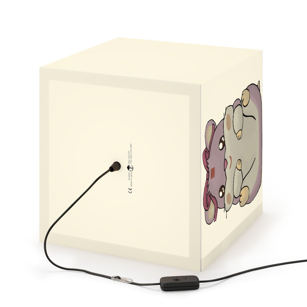 Purple Hamster Light Cube Lamp showcasing its unique cube design and vibrant color, perfect for indoor decoration.