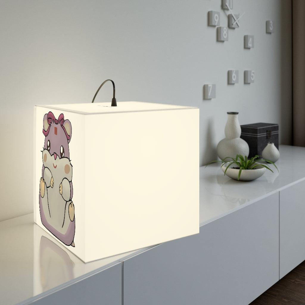 Purple Hamster Light Cube Lamp showcasing its unique cube design and vibrant color, perfect for indoor decoration.