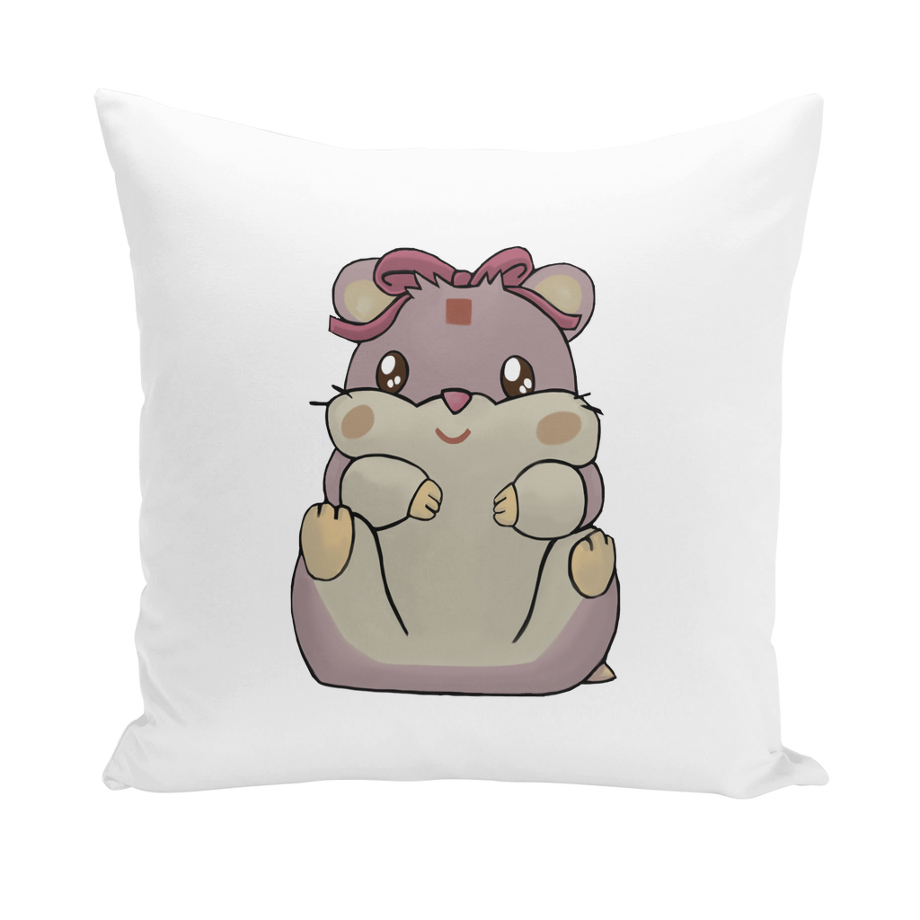 Purple Hamster Throw Pillows featuring vibrant designs and soft fabric, perfect for home decor.