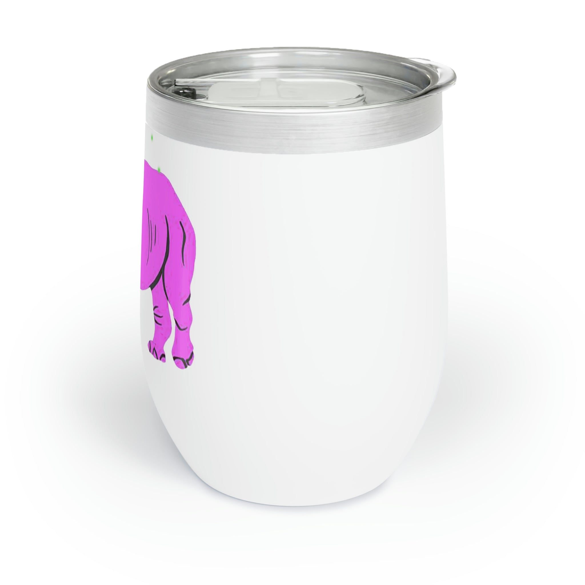 Purple Rhino Chill Wine Tumbler in vibrant purple, showcasing its stainless steel, stemless design and double-insulated walls.