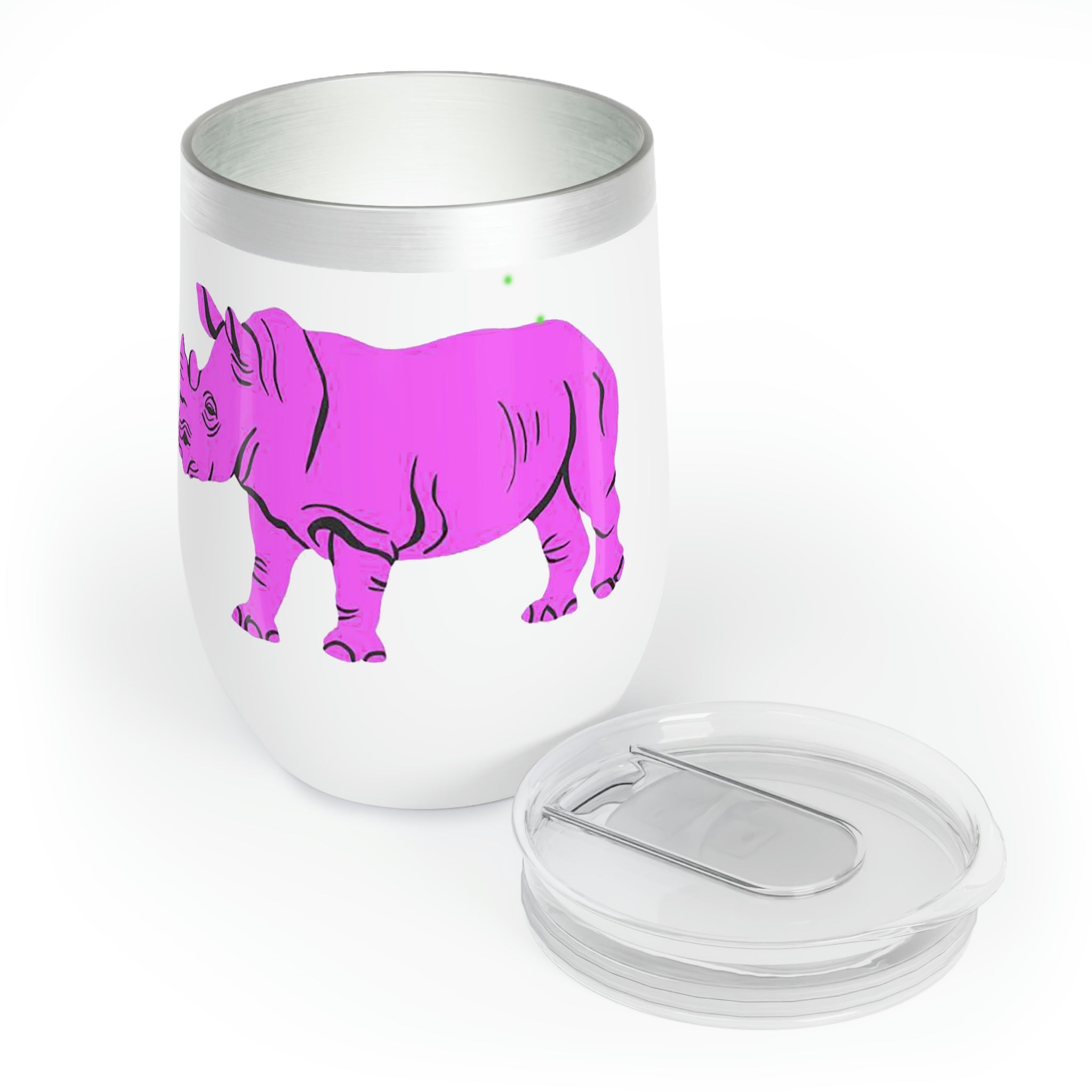 Purple Rhino Chill Wine Tumbler in vibrant purple, showcasing its stainless steel, stemless design and double-insulated walls.