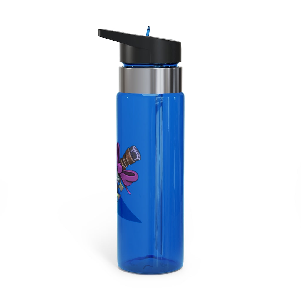 Purple Ribbon Sword Kensington Tritan™ Sport Bottle, 20oz with a screw-on lid and carabiner hook, showcasing its durable design.