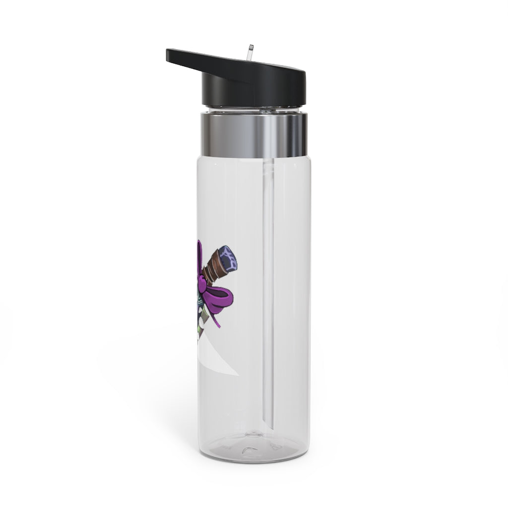 Purple Ribbon Sword Kensington Tritan™ Sport Bottle, 20oz with a screw-on lid and carabiner hook, showcasing its durable design.
