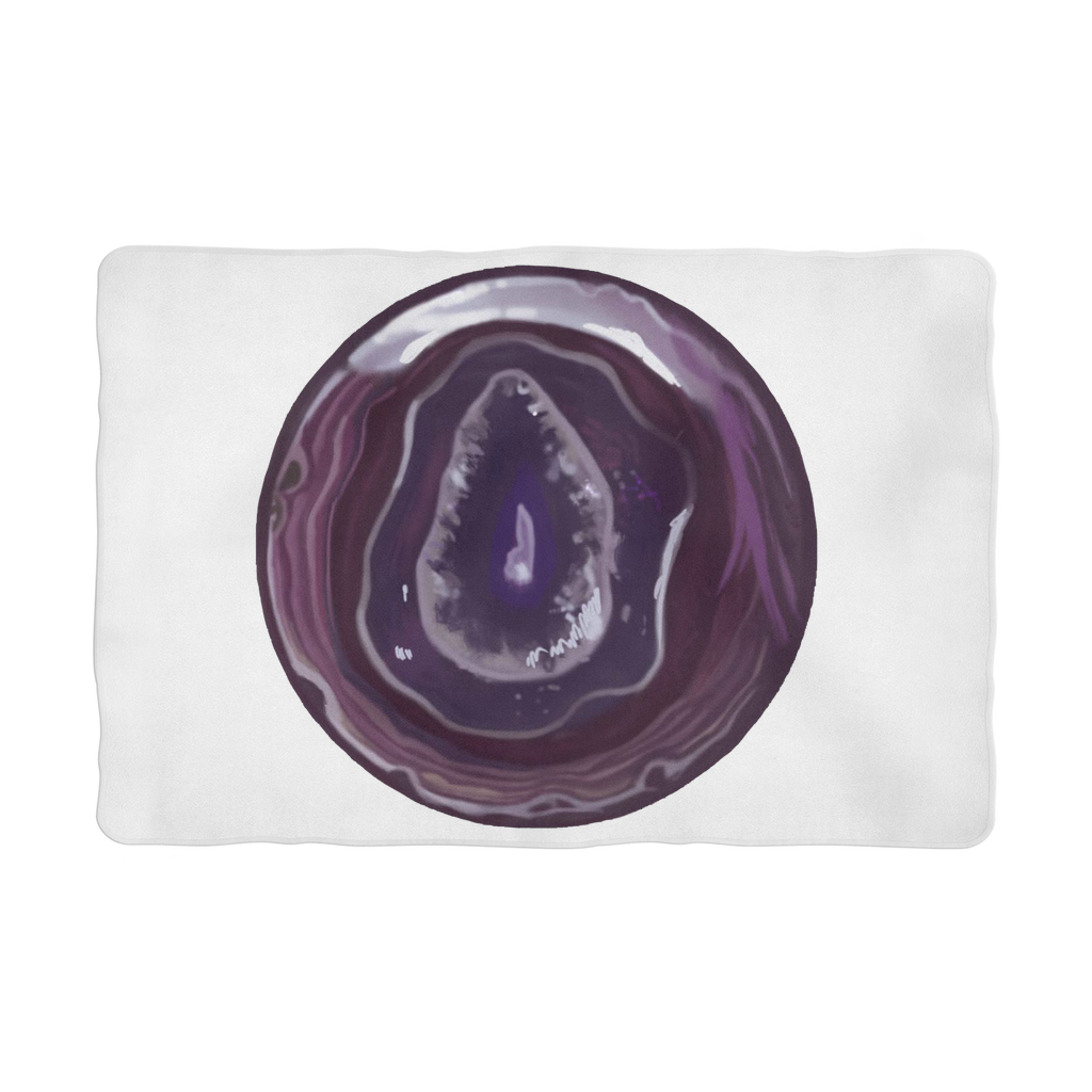 Purple Rock Sublimation Pet Blanket made from soft 100% polyester polar fleece, featuring a stylish purple design with a white back.