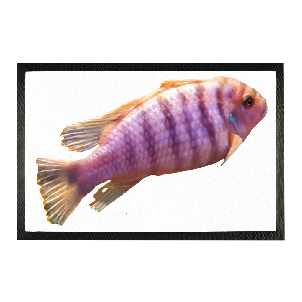 PurpleFish Sublimation Doormat featuring a customizable polyester surface and durable rubber backing, ideal for personalized designs.