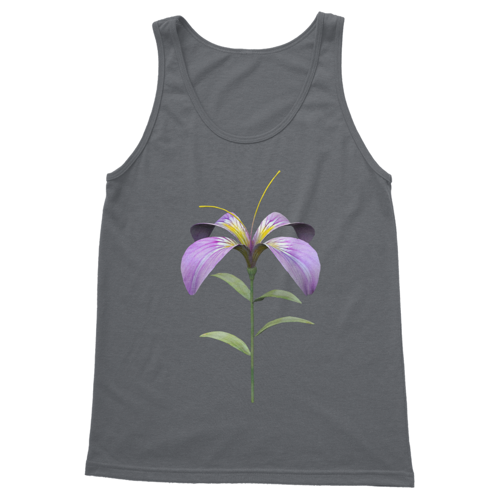 PurpleFlower2 Classic Adult Vest Top in various colors, showcasing its unisex design and comfortable fit.