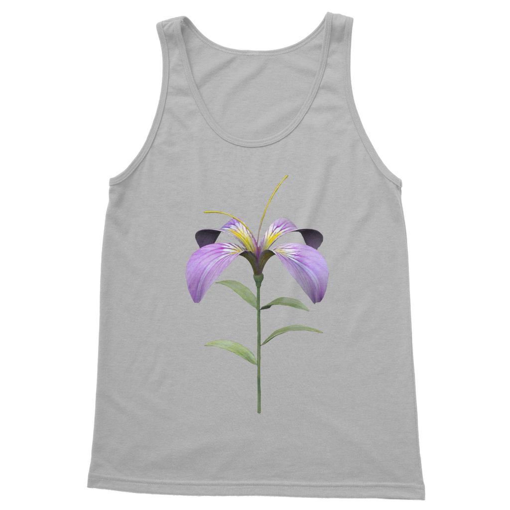 PurpleFlower2 Classic Adult Vest Top in various colors, showcasing its unisex design and comfortable fit.