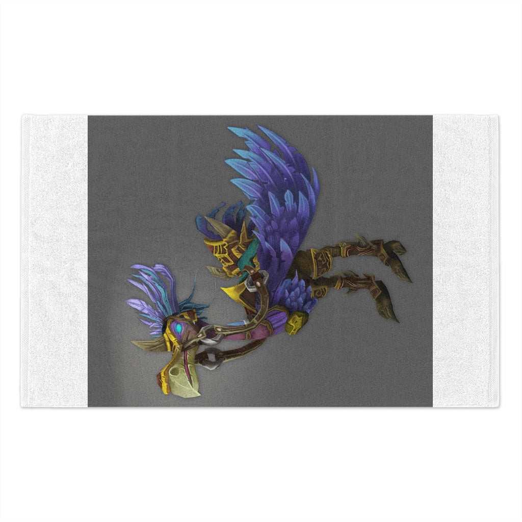 Rally Towel measuring 11x18 inches, featuring a soft cotton loop backing and a printed mink polyester front, ideal for sports and events.