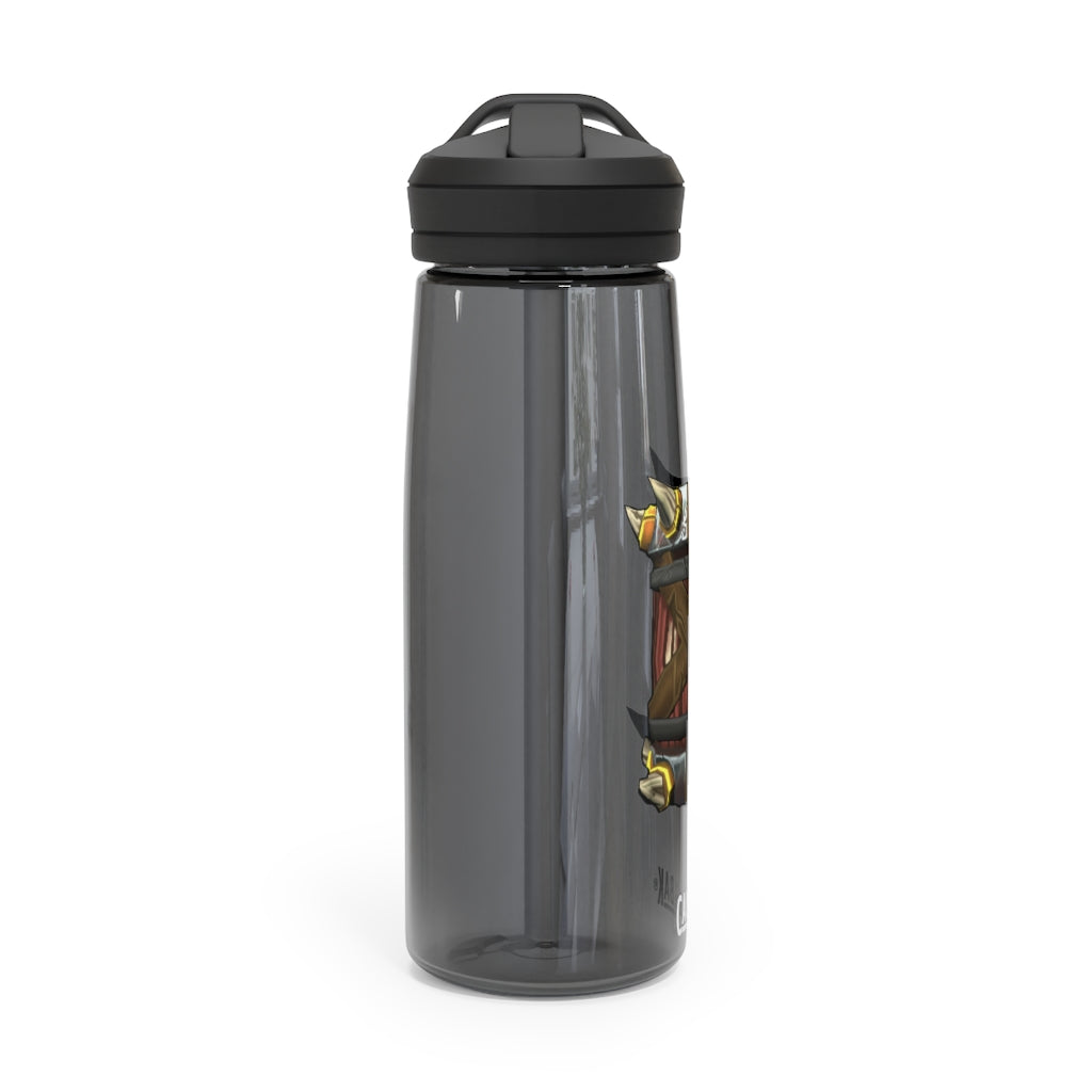 Raptor Barrel CamelBak Eddy® Water Bottle in 20oz and 25oz sizes, showcasing its durable Tritan™ material and spill-proof design.