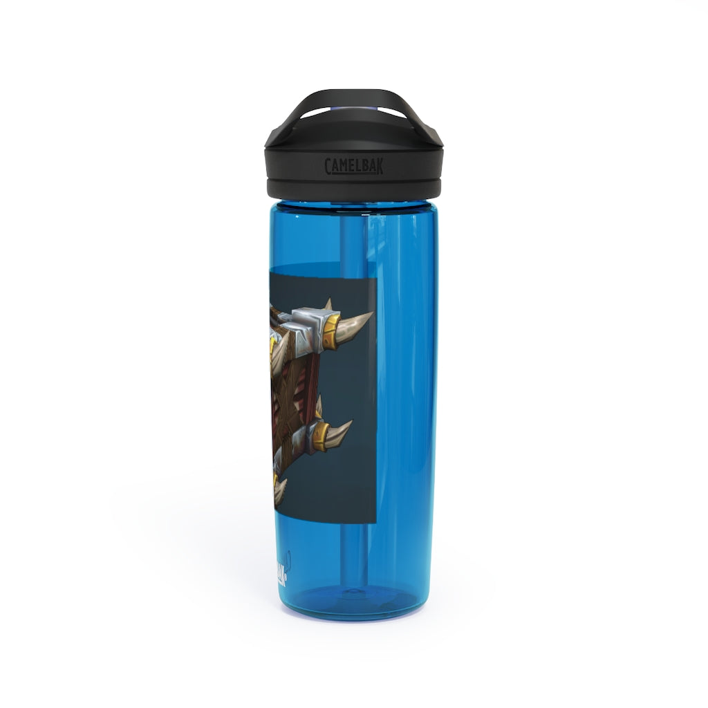 Raptor Crate CamelBak Eddy® Water Bottle in 20oz and 25oz sizes, showcasing its durable Tritan™ material and spill-proof design.