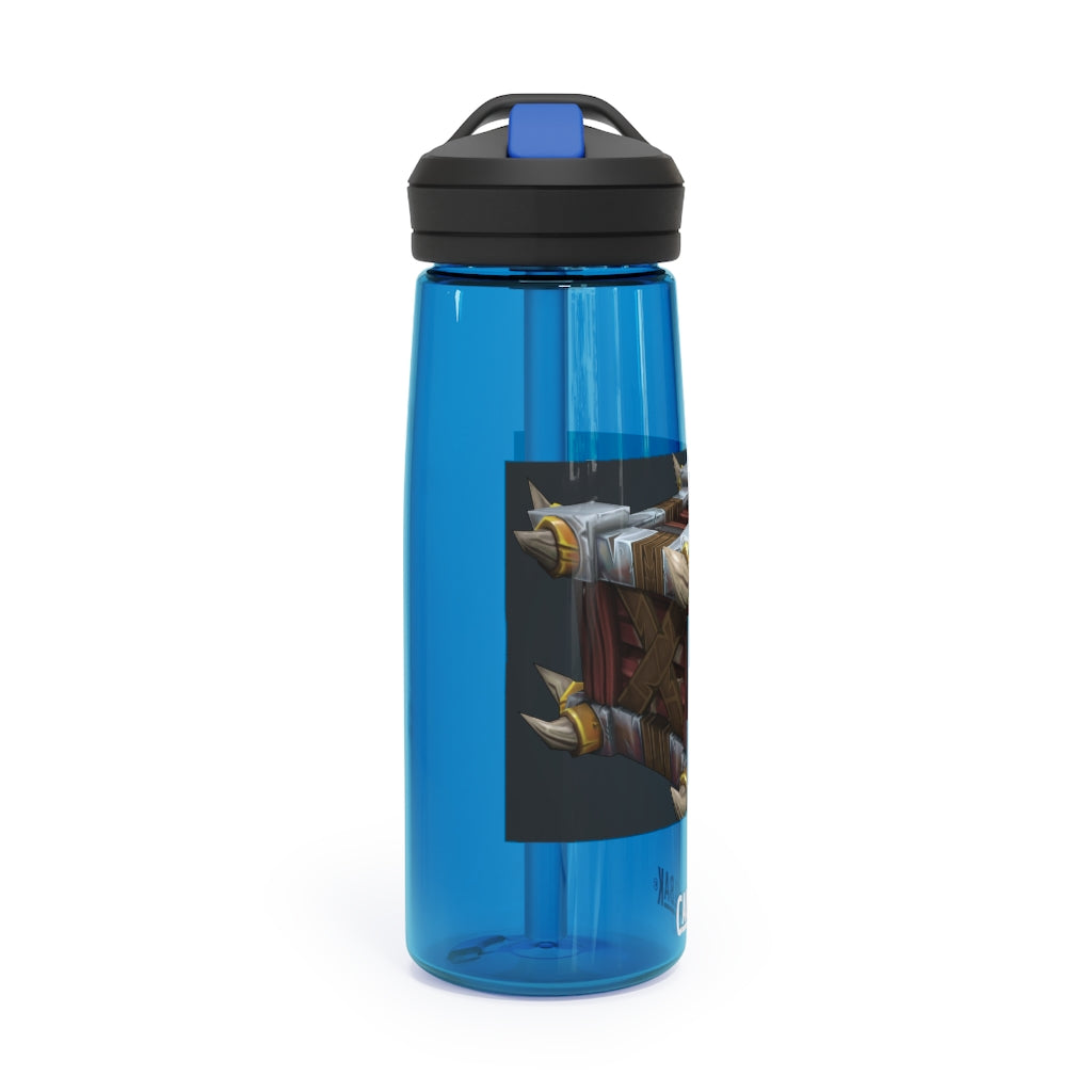 Raptor Crate CamelBak Eddy® Water Bottle in 20oz and 25oz sizes, showcasing its durable Tritan™ material and spill-proof design.
