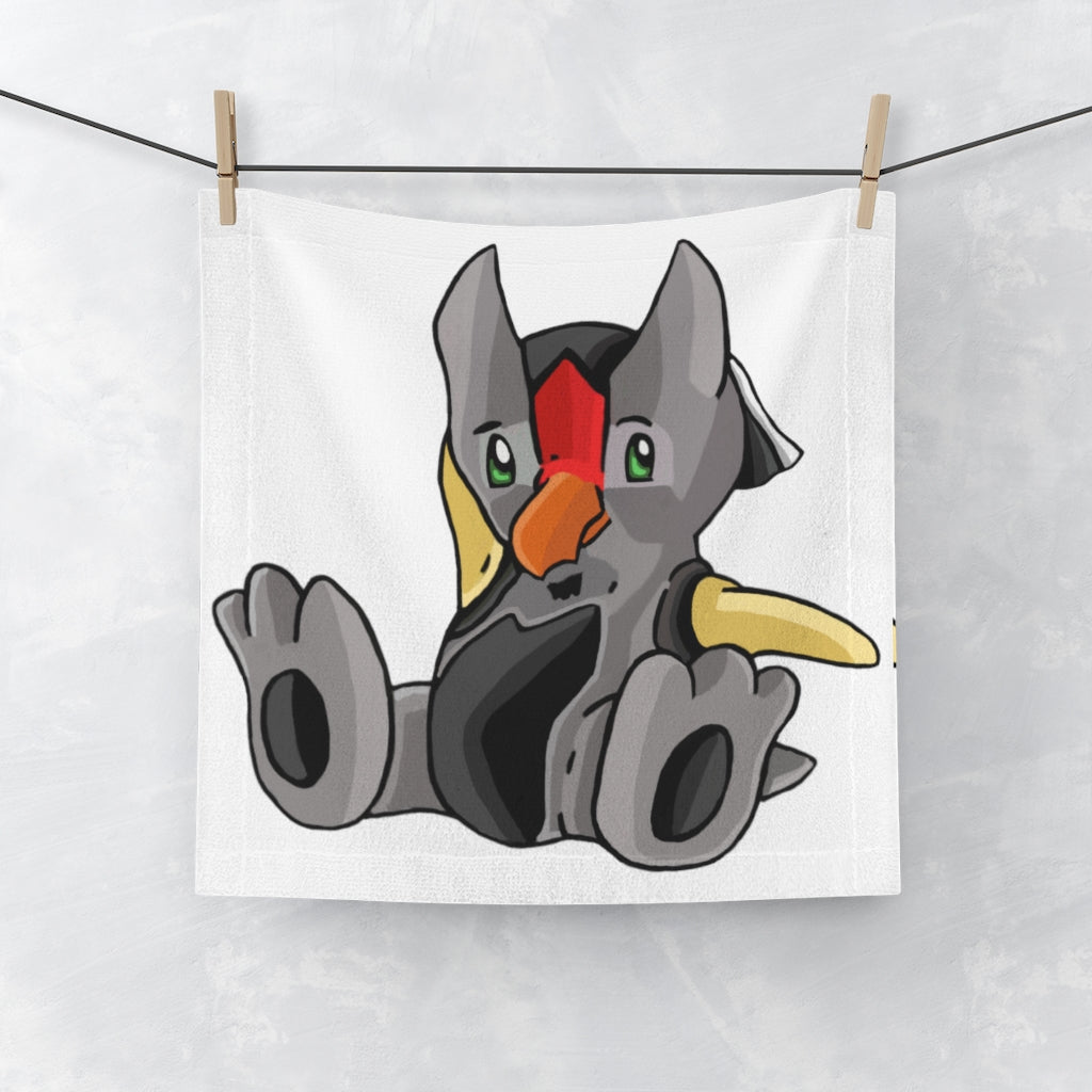 Raylow Face Towel featuring a customizable polyester front and soft cotton back, ideal for personal designs.