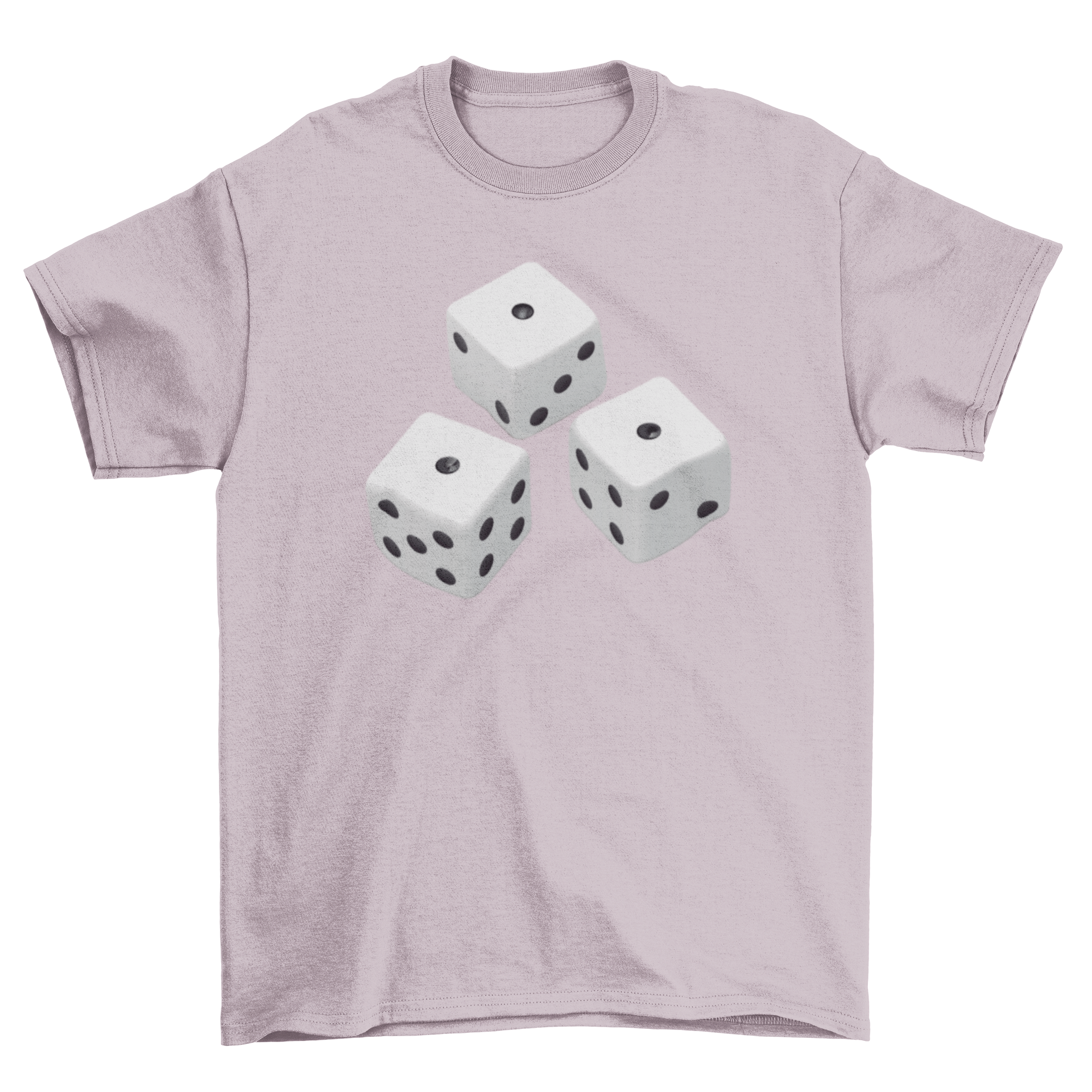 Realistic dice t-shirt featuring a detailed dice design, perfect for gamers and tabletop enthusiasts.