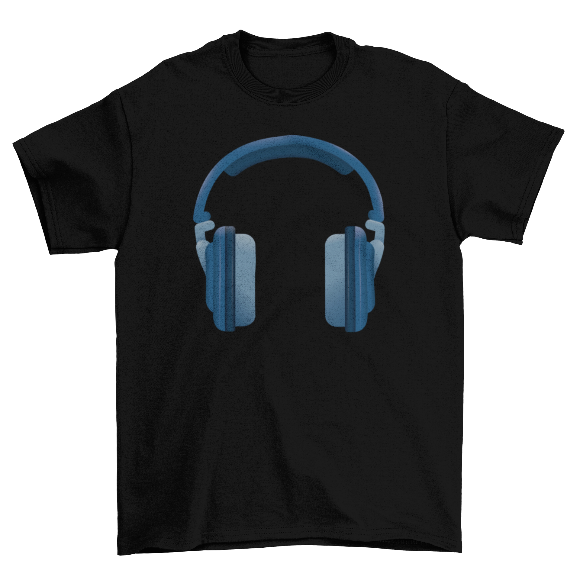 A stylish t-shirt featuring a realistic illustration of headphones, perfect for music lovers.