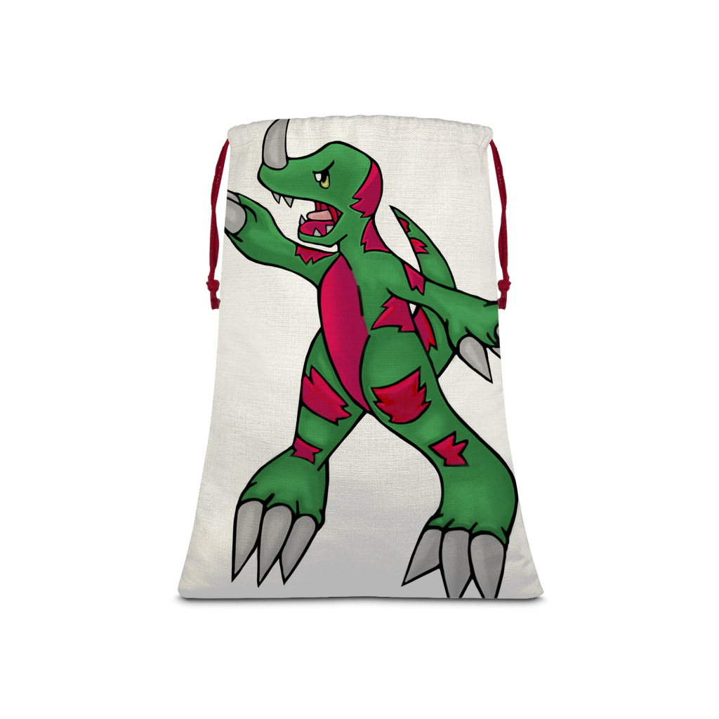 Recgor Sublimation Linen Drawstring Sack with red drawstring, featuring a linen effect and eco-friendly printed design, ideal for Christmas gifts.