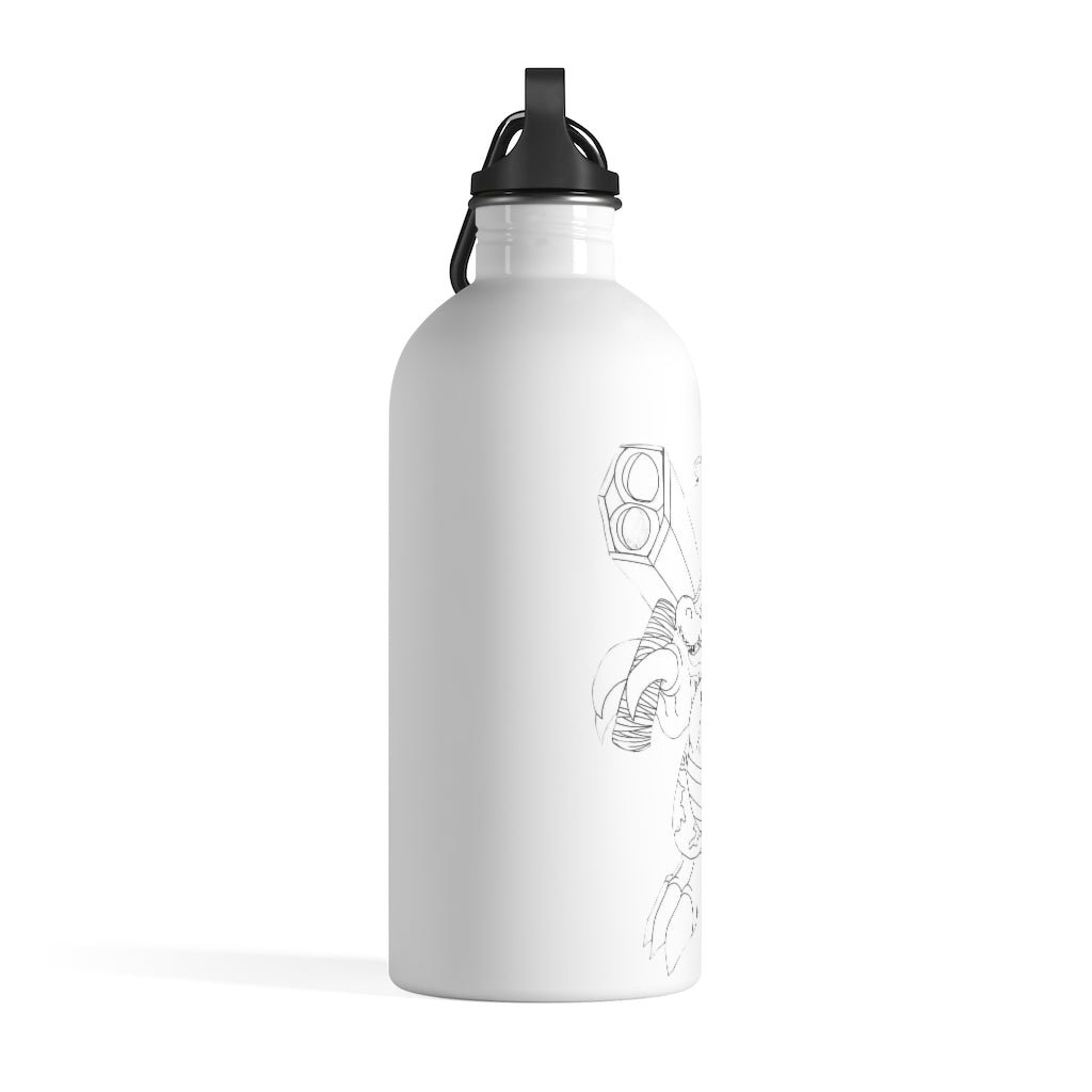 Rector Stainless Steel Water Bottle with plastic screw top and carabiner, showcasing its sleek design and practical features.
