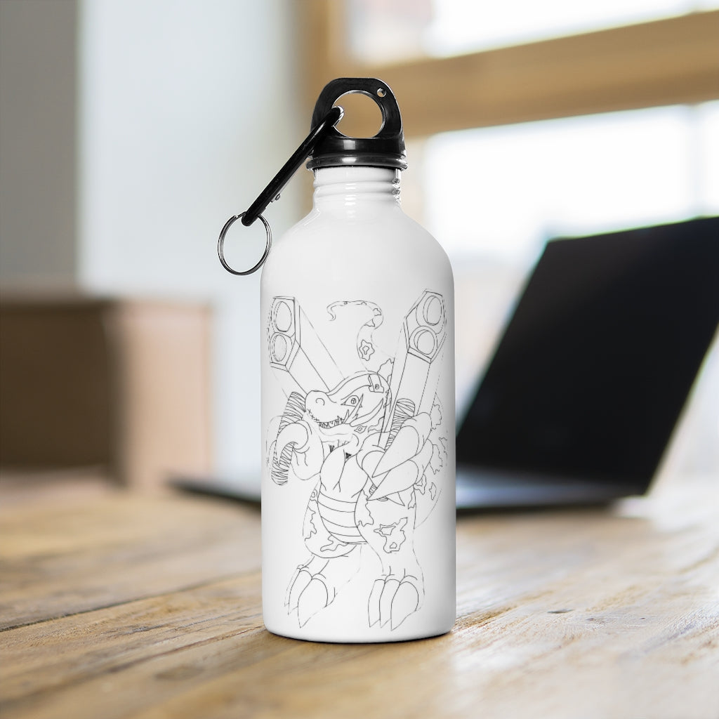 Rector Stainless Steel Water Bottle with plastic screw top and carabiner, showcasing its sleek design and practical features.