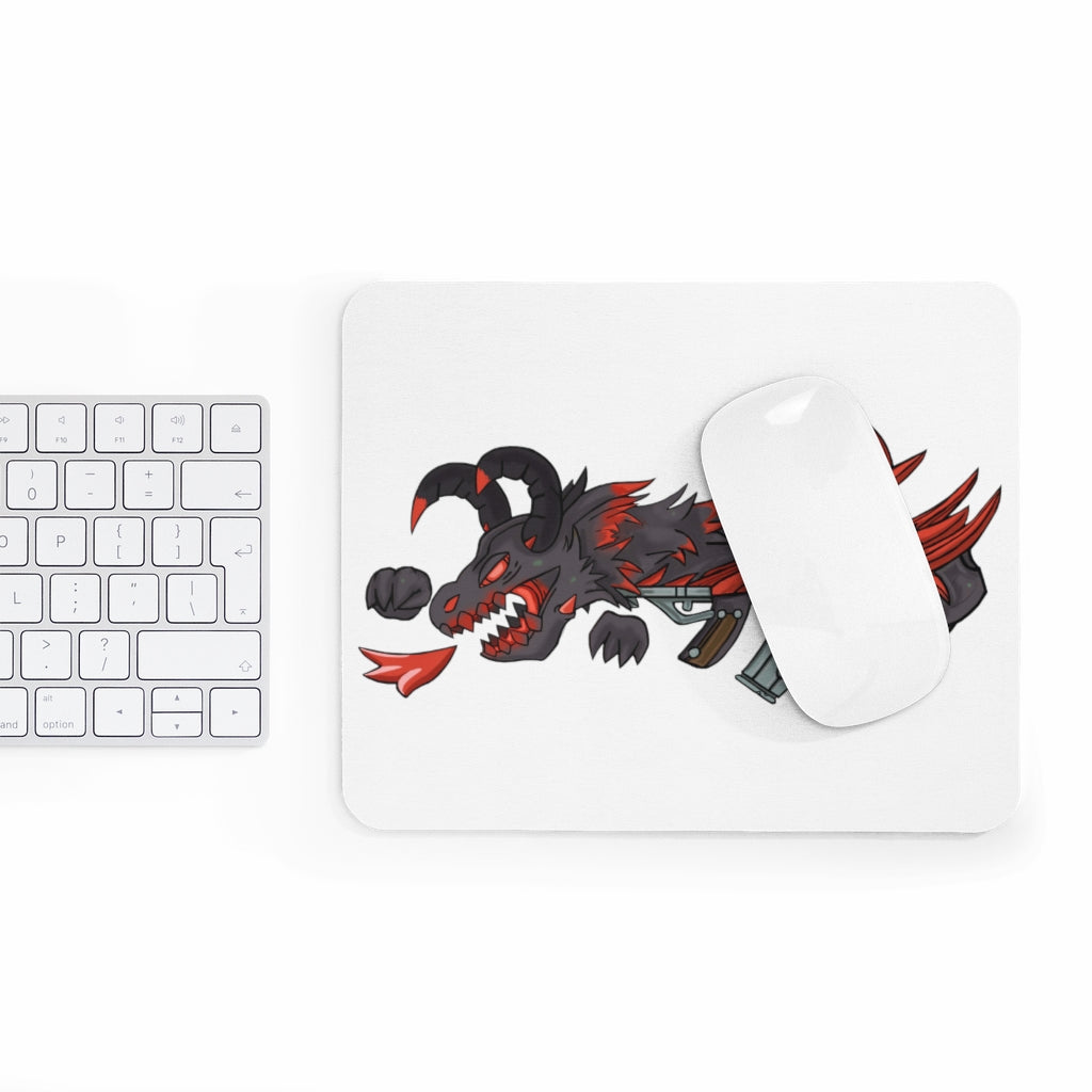 Red Black Dragon Gun Mouse Pad featuring a vibrant dragon design on a smooth surface, ideal for gaming and office use.