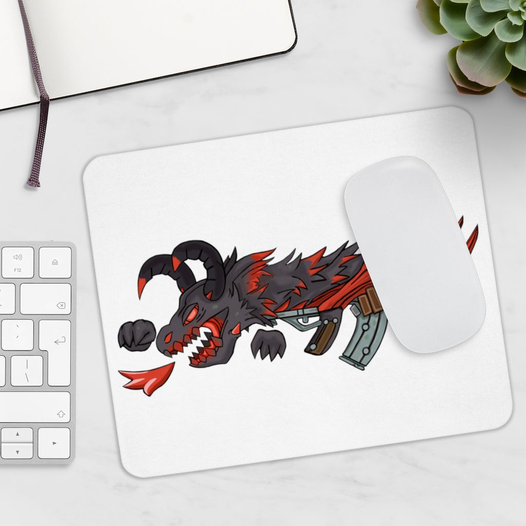 Red Black Dragon Gun Mouse Pad featuring a vibrant dragon design on a smooth surface, ideal for gaming and office use.