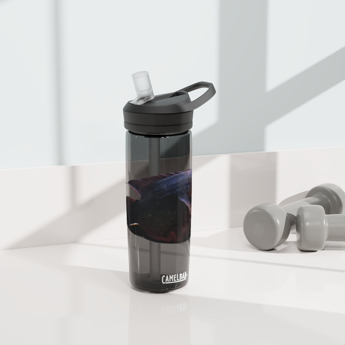Red Black CamelBak Eddy® Water Bottle in 20oz and 25oz sizes, showcasing its durable design and spill-proof valve.