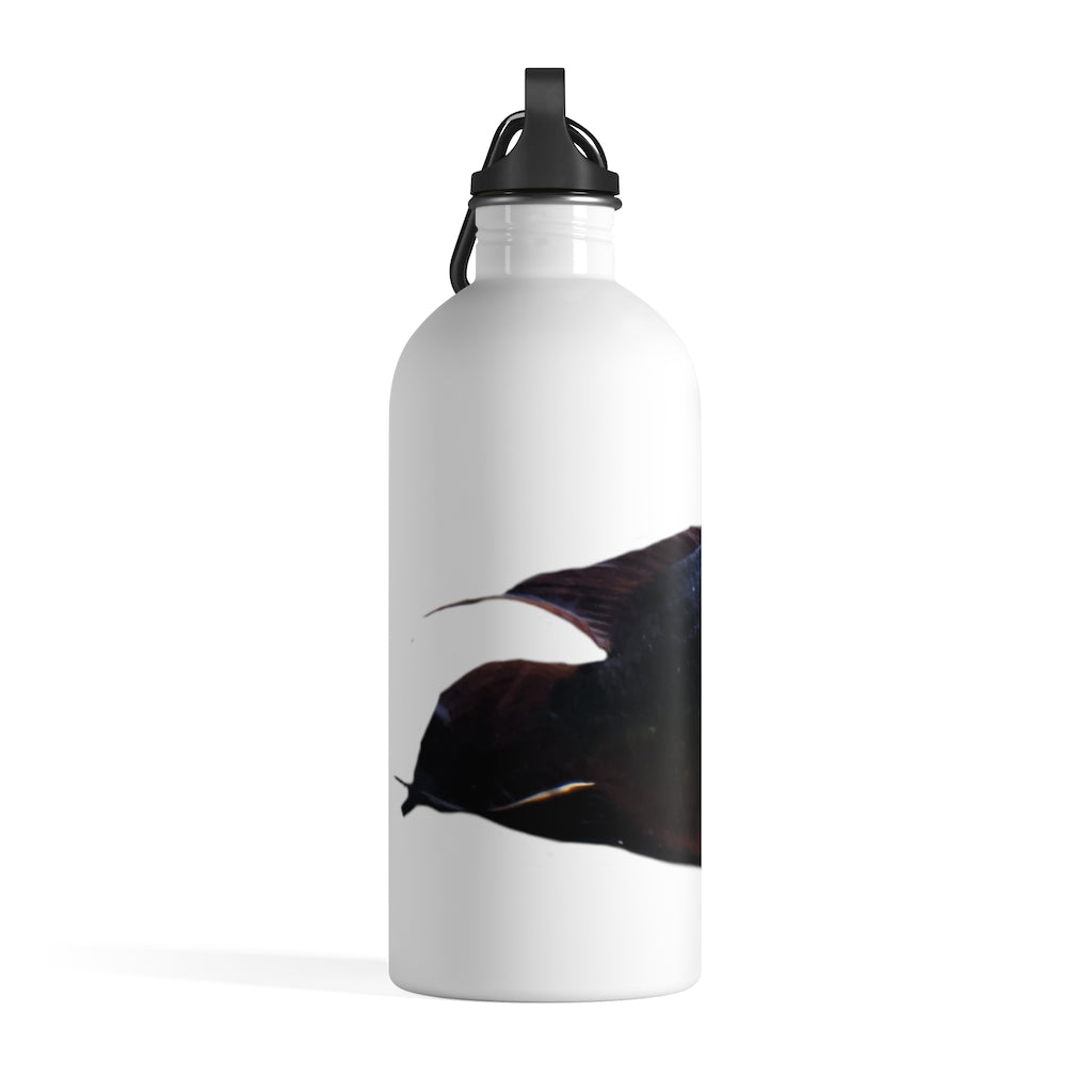 Red Black Fish Stainless Steel Water Bottle with a vibrant fish print and plastic screw top, ideal for hydration on the go.
