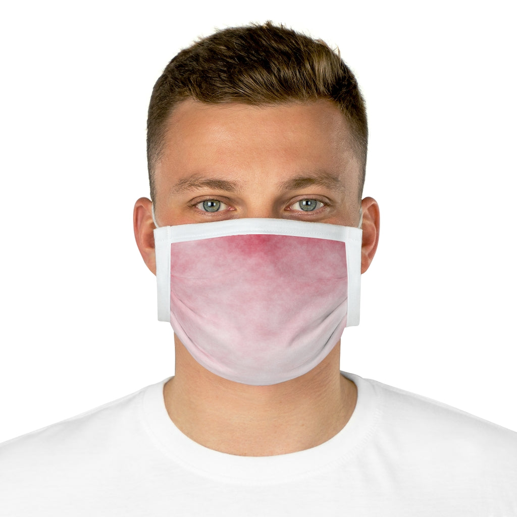 Red Clouds Cotton Face Mask featuring a vibrant red cloud design, made from 100% cotton with adjustable earloops and nose wire.