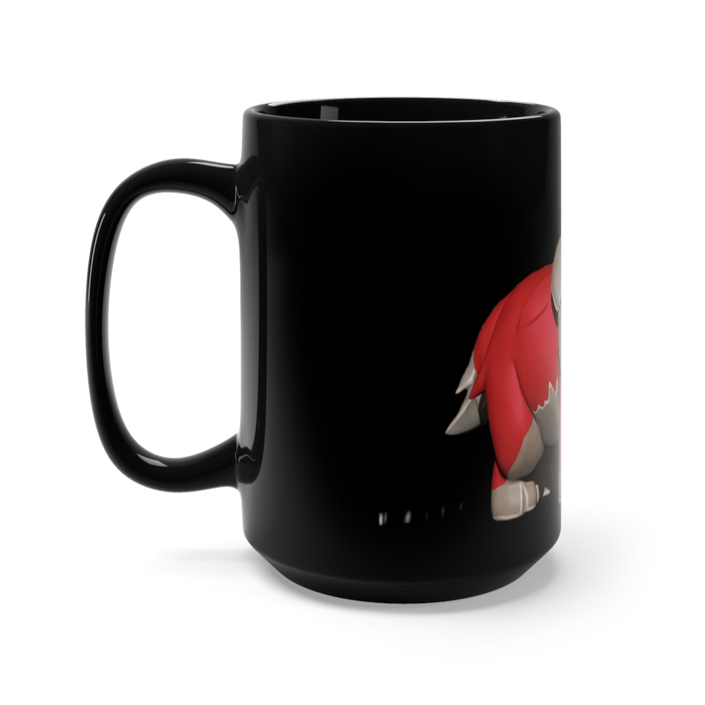 A stylish 15oz black ceramic mug with rounded corners and a comfortable C-handle, perfect for coffee and tea lovers.