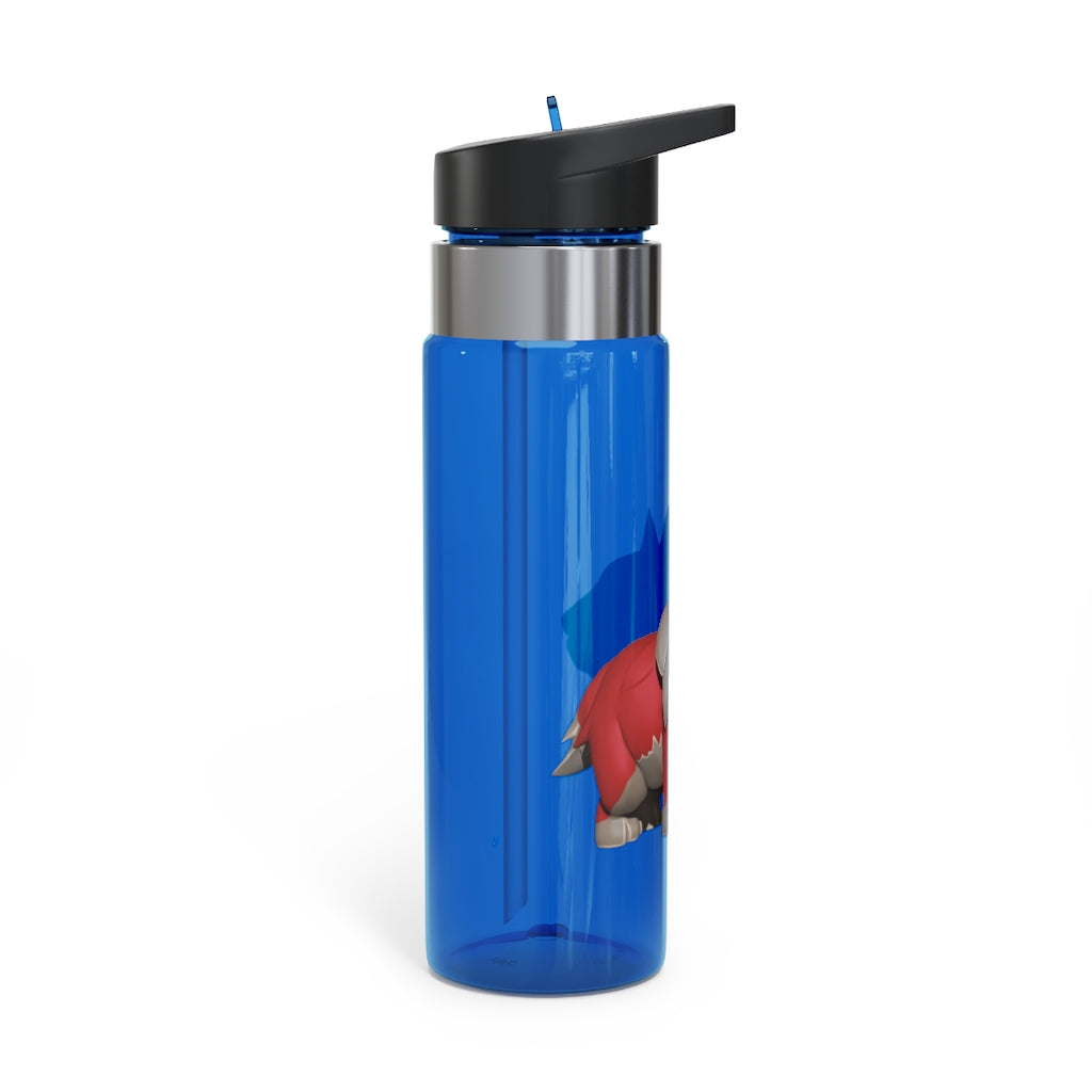 Red Dog Kensington Tritan™ Sport Bottle in vibrant colors with a carabiner hook, showcasing its durable design and spill-resistant lid.