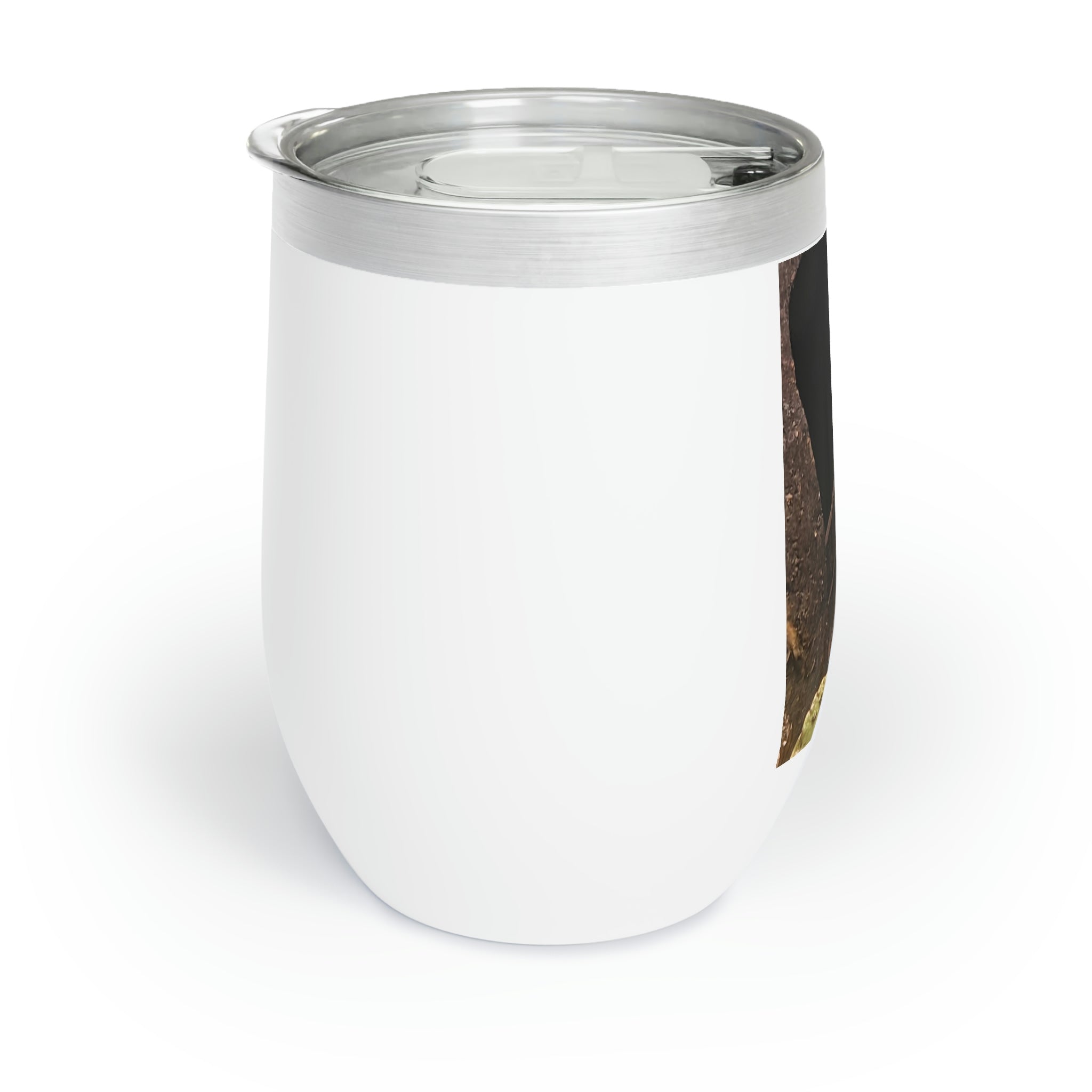Red Frog Chill Wine Tumbler in stainless steel with double-insulated walls, showcasing a sleek stemless design.