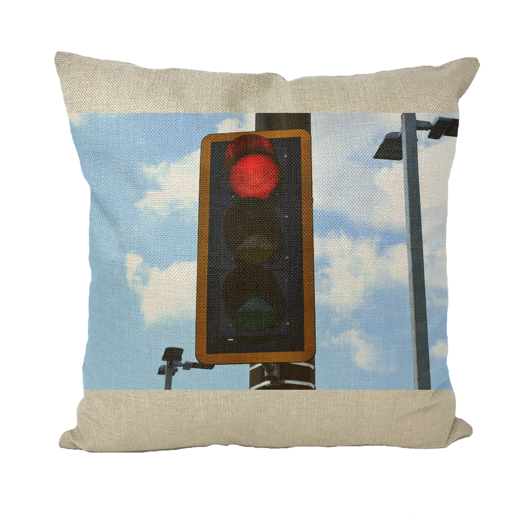 Red Light Throw Pillows in various styles including linen, canvas, and suede, showcasing vibrant colors and textures.