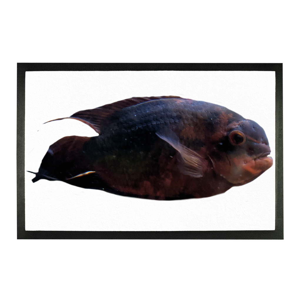 RedBlackFish Sublimation Doormat featuring a customizable design area, made of durable rubber with a polyester patch panel.