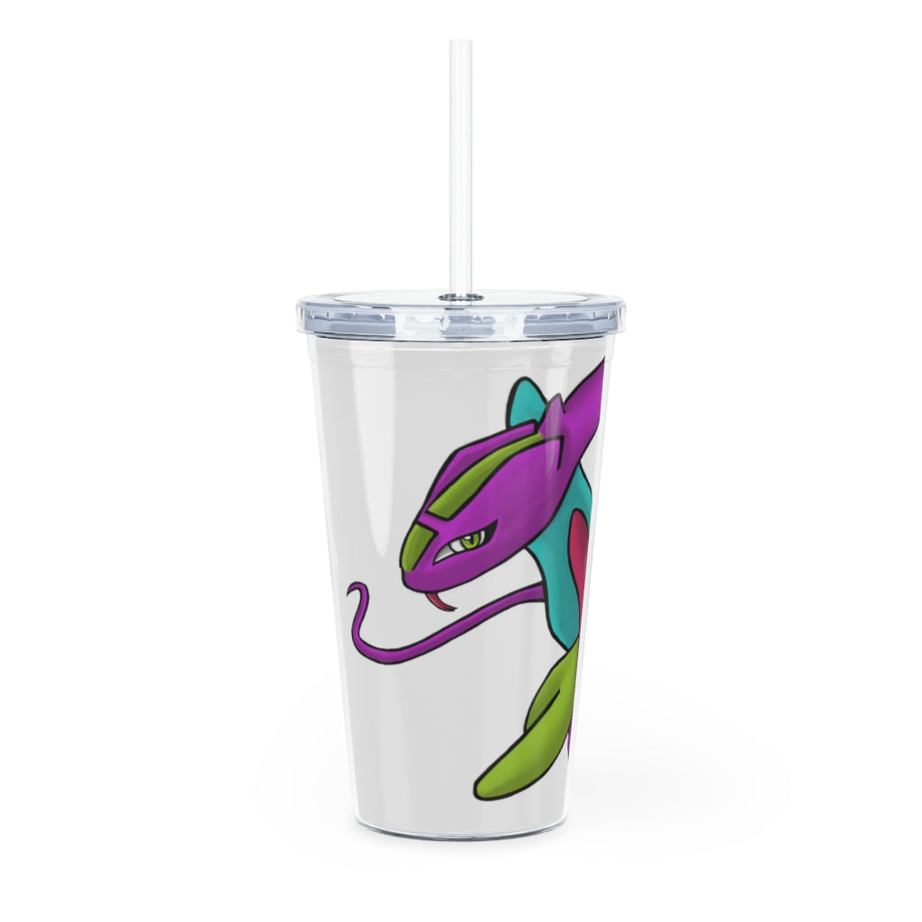Rengitsu Plastic Tumbler with Straw, featuring a customizable design and a matching lid, perfect for events and everyday use.
