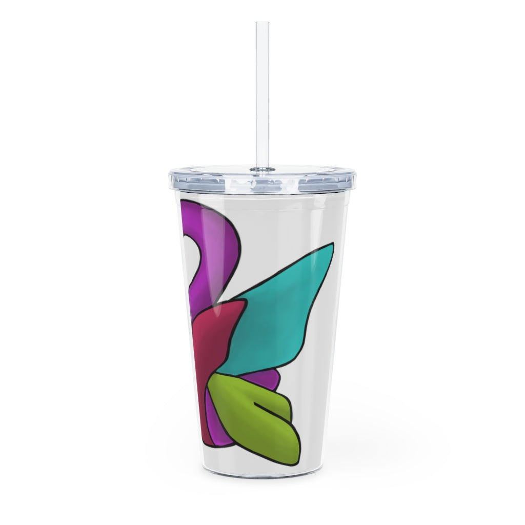 Rengitsu Plastic Tumbler with Straw, featuring a customizable design and a matching lid, perfect for events and everyday use.