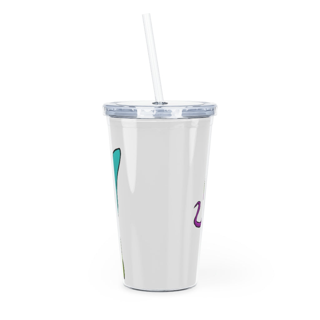 Rengitsu Plastic Tumbler with Straw, featuring a customizable design and a matching lid, perfect for events and everyday use.