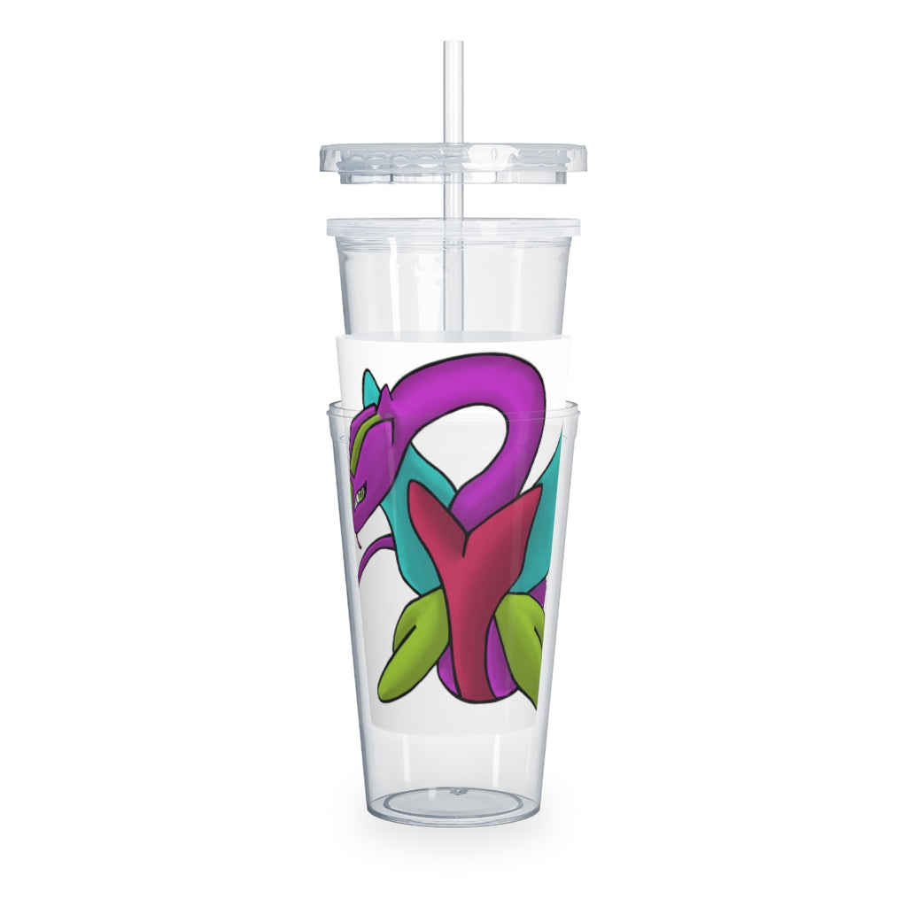 Rengitsu Plastic Tumbler with Straw, featuring a customizable design and a matching lid, perfect for events and everyday use.