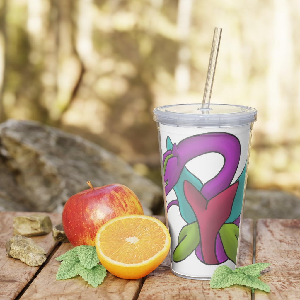 Rengitsu Plastic Tumbler with Straw, featuring a customizable design and a matching lid, perfect for events and everyday use.